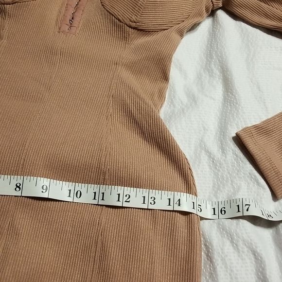 NWOT ASTR BODY CON RIBBED HOOK AND EYE FRONT BLUSH PINK LIGHTLY PADDED D… - Picture 10 of 12